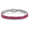Теннисный браслет из рубинов - серебро 925 пробы
