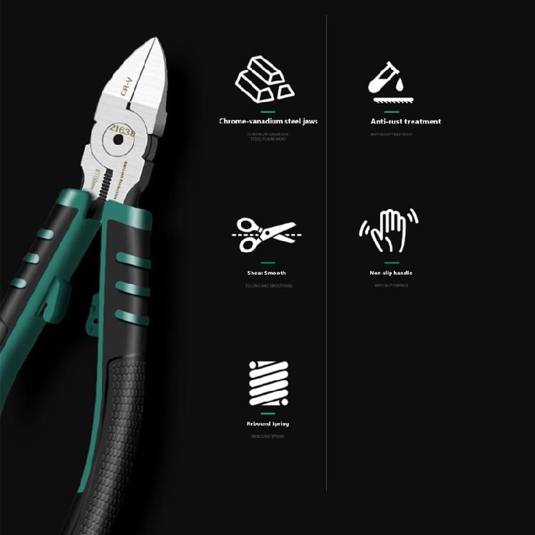 Удобная рукоятка Электрик Ножницы для резки проволоки Инструмент для резки кабеля Диагональные плоскогубцы Точные края Эргономичная рукоятка, устойчивая к усталости