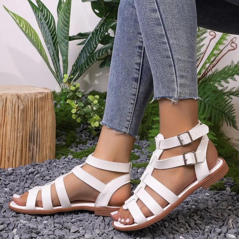 Fashion High Quality Ladies Shoes 2024 Summer New Women's High Top Sandals Non-slip and Wear-resistant Casual Large Size Roman Sandals