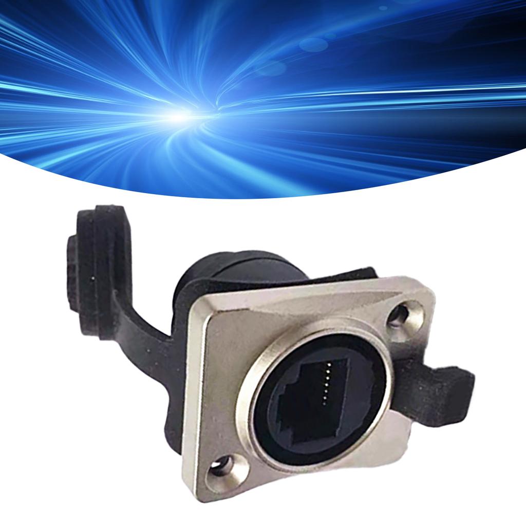 Разъем RJ45 гнездо проходной с крышкой водонепроницаемый стабильная передача данных медный промышленная сетевая розетка серебристый