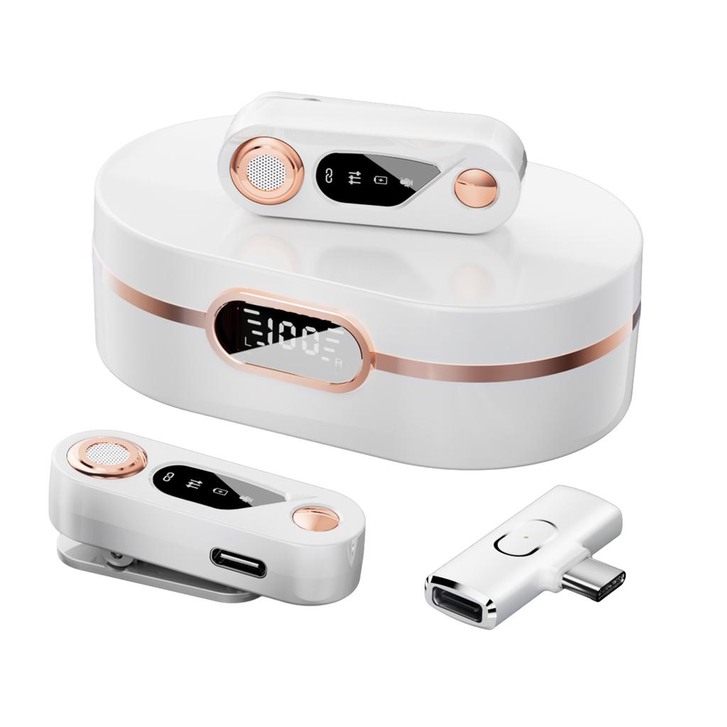 2.4G Wireless Microphone Professional Lapel Microphone Clip On Mics Dual Digital Noise Reduction No