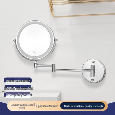 Настенное перезаряжаемое складное зеркало для макияжа с подсветкой - Двустороннее увеличительное светодиодное зеркало для макияжа