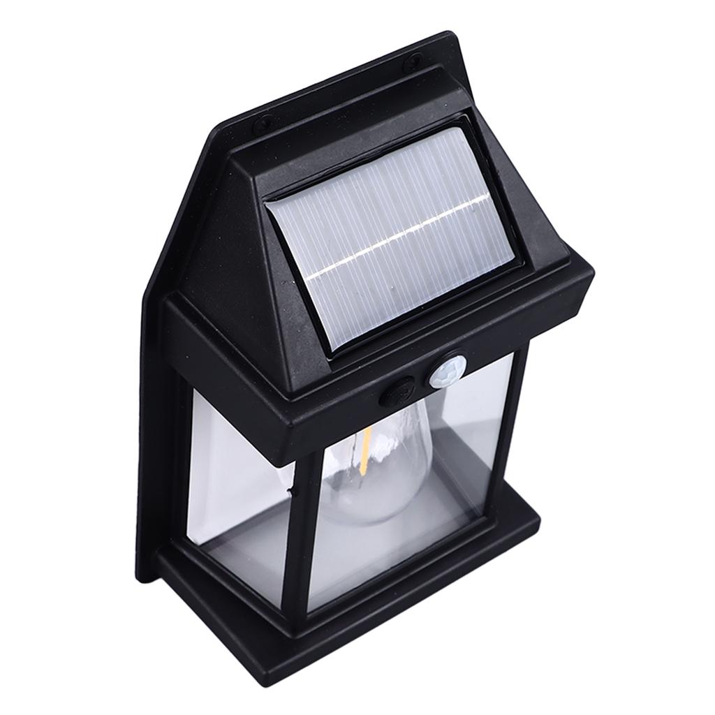 Outdoor Solar Tungsten Wall Light 1800mAh Waterproof Motion Sensing Exterior Wall Mount Lighting