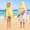Kids Dinosaur Print Hooded Beach Towel Quick Dry Microfiber Bath Cape Pool Shower Sandproof