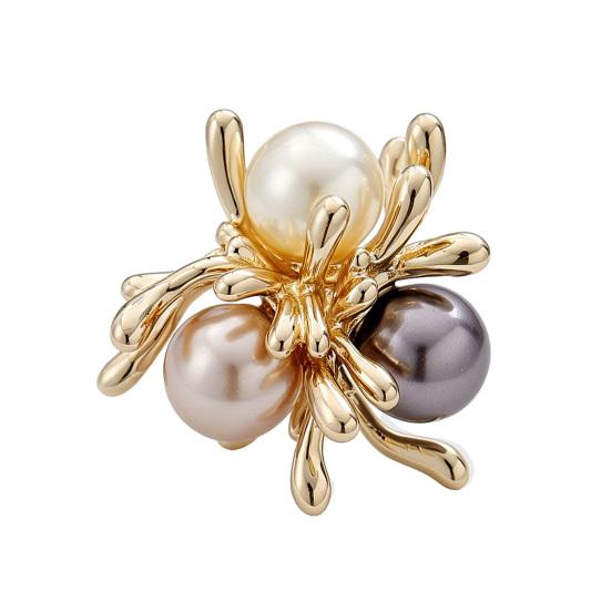 Women Brooch, Snowflakes LOVE Bouquets Compact Versatile Pin, Lapel Collar Badge with Imitation Pearl Cubic Zirconia Inlay