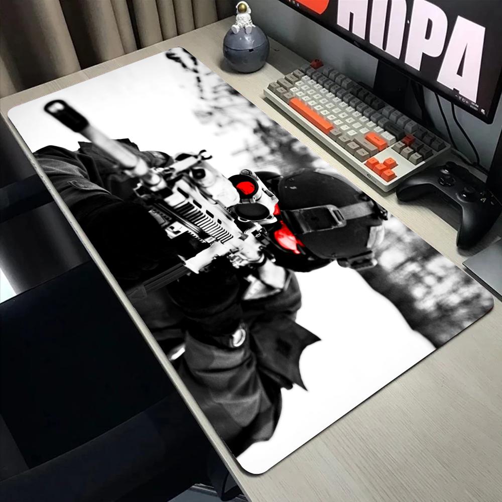 XXL Oval Tactical Gun Mouse Pad Large Office Keyboard Pads New Gamer Computer Desk Mat Rubber Anti-slip HD Gaming Mousepads