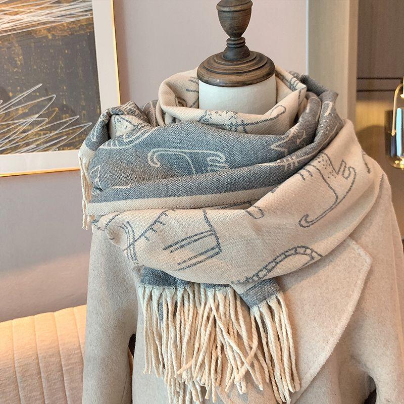 Soft Scarf Winter Cashmere Scarf Women'S Warm Cashmere Blanket Scarf Women'S Shawl Thick Square Scarf