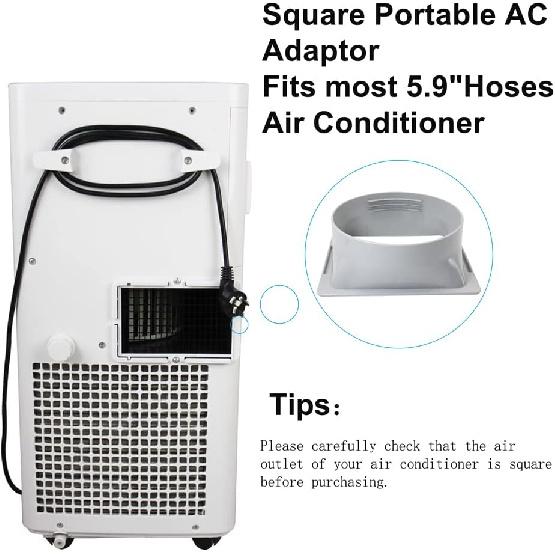 5.9 inch Portable Air Conditioner Exhaust Hose Coupler Window Adapter A/C Connector, Portable AC Hose Connector, Suit for Air Conditioning Exhaust