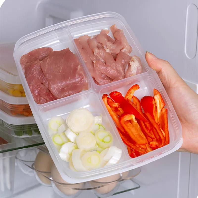 Food Fruit Storage Box Kitchen Refrigerator Freezer Organizer Meat Onion Ginger Compartment Storage Box Fresh Containers
