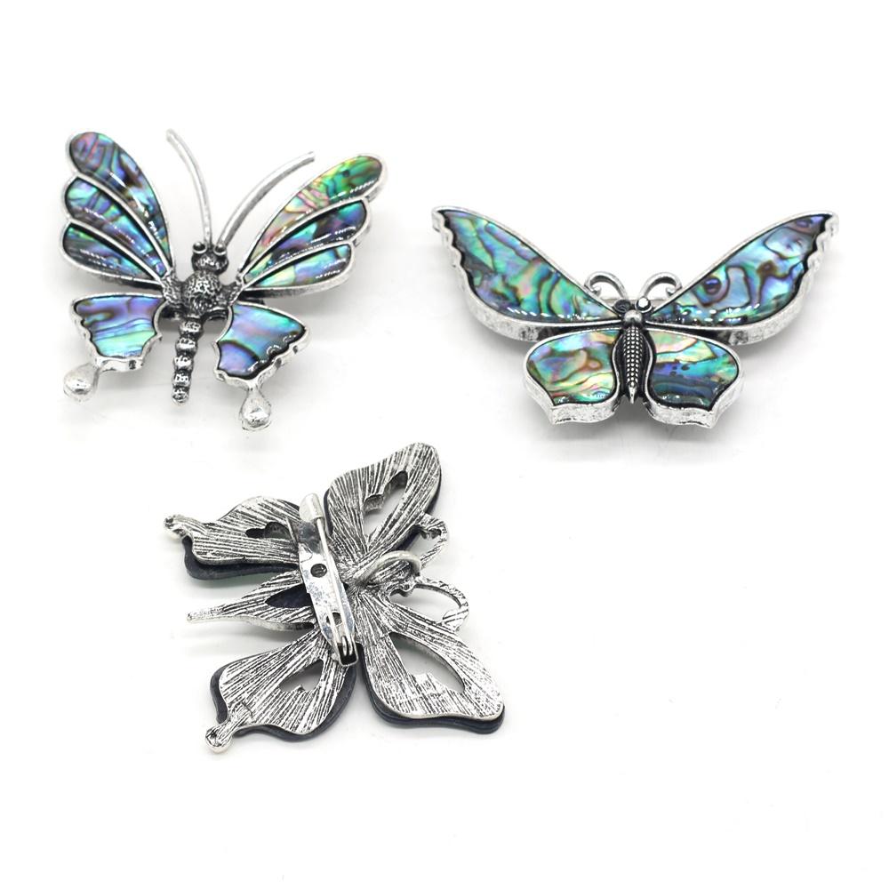 1 шт., брошь в виде ракушки из натурального морского ушка, подвеска в форме бабочки ручной работы, броши на булавке, женские украшения, пасхальные подарки на день матери, идеально подходят для повседневного ношения