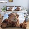3D Desert Camel Пододеяльник King Queen Size Коричневый Комплект постельного белья с изображением животных для детей, подростков и взрослых Милая дикая природа Мягкий полиэстеровый пододеяльник