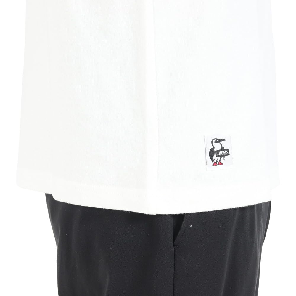 CHUMS Футболка с логотипом Booby, белая, с начесом, XL, футболка с длинным рукавом, мужская