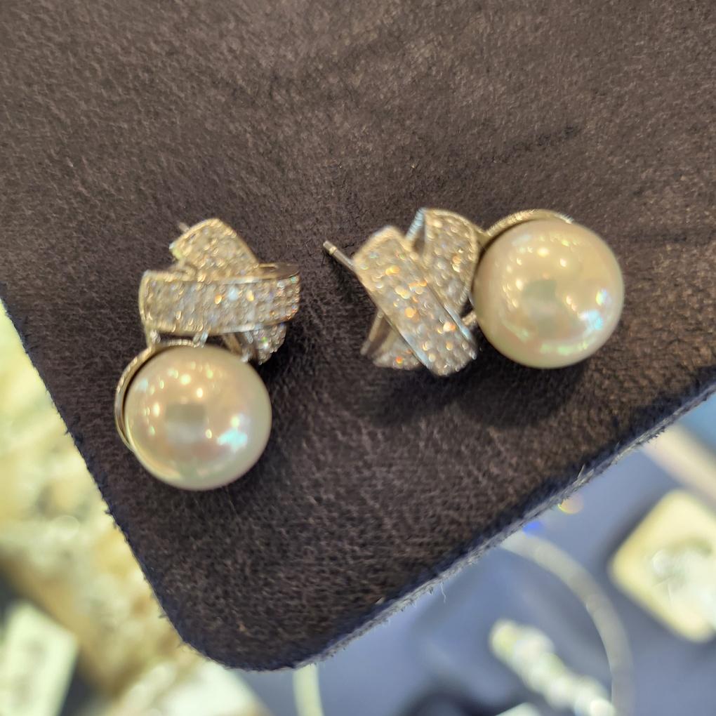 ARTRIA Wedding Pearl E Ribbon Pearl Earrings APPERJJ0001WHF