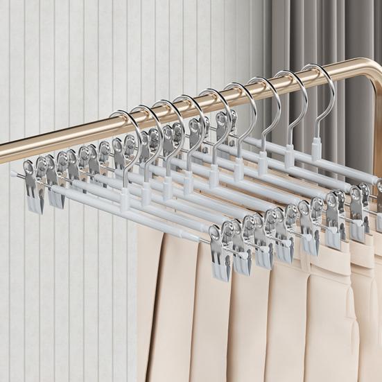 5 шт. Прочные противоскользящие вешалки для одежды с регулируемыми зажимами для брюк, юбок и многого другого — защита из нержавеющей стали
