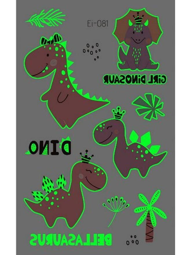 Светящиеся в темноте тату-наклейки динозавров для детей - Веселье для вечеринок и костюмов