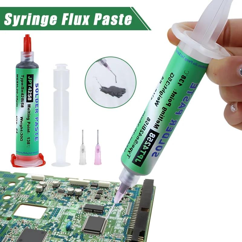Sn42bi58 SMD Welding Paste 138℃ 183℃ 217℃ Low Temperature Lead-free Syringe No Clean Solder Paste For Iphone Repair Solder Paste