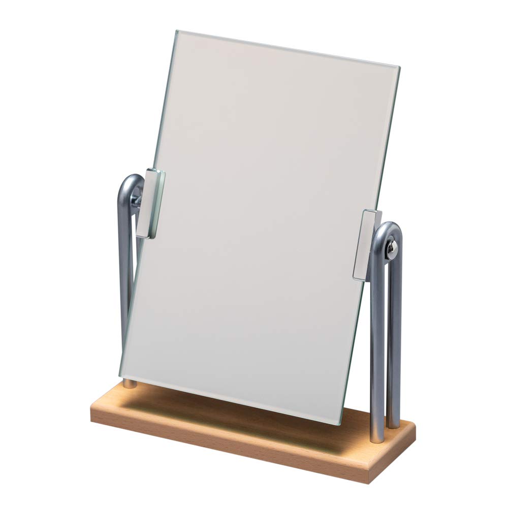 Horiuchi Kagami Kogyo Wooden Stand Mirror That Blends In with Your Living Room M Wood Grain Tabletop Makeup Birthday Gift Space, Size, Mirror, Mirror,