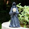 Halloween Grim Reaper Figurine Spooky Black Robe Death Ghost Resin Statue Sculpture Indoor Home Office Desktop Decoration Ornament Festival Gift