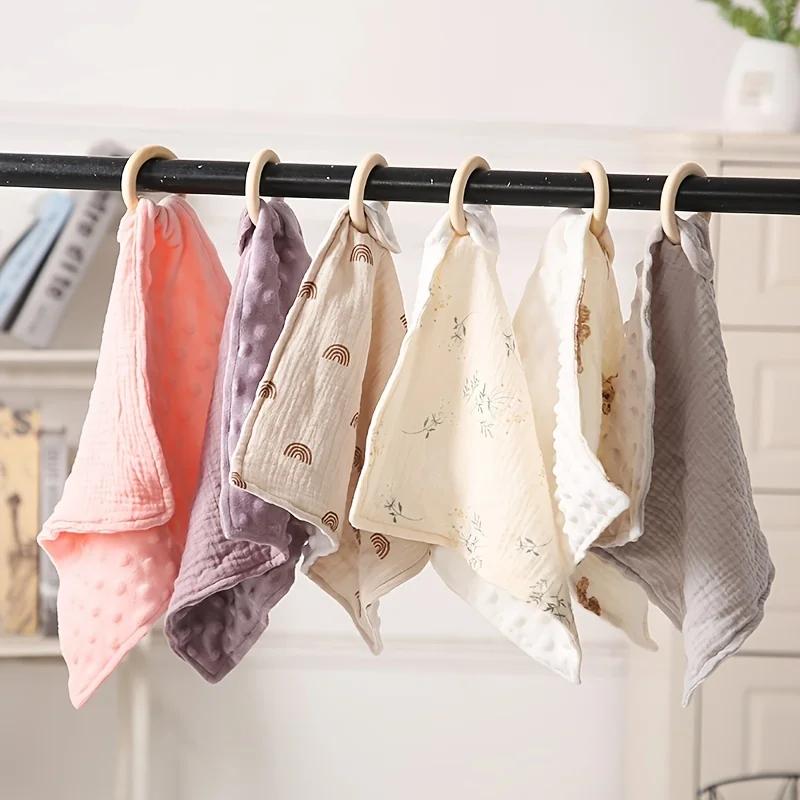 Baby Burping Cloth Diapers Square Muslin Burp Cloths Floral Muslin Washcloths Absorbent Layer Muslin Face Towels for Baby Infant