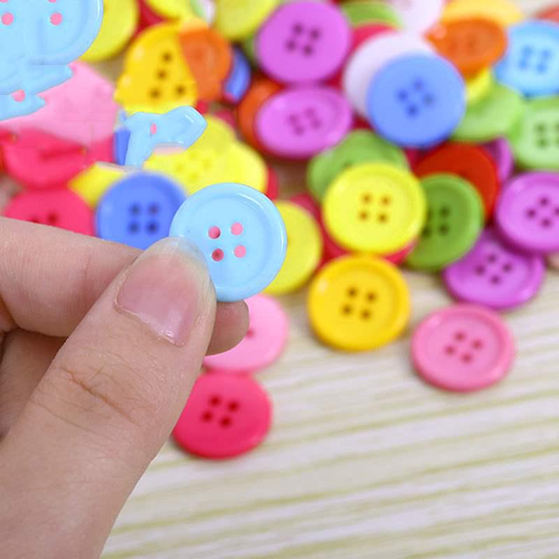 Разноцветные смоляные пуговицы для детских творческих DIY-проектов, для приклеивания на рисунки