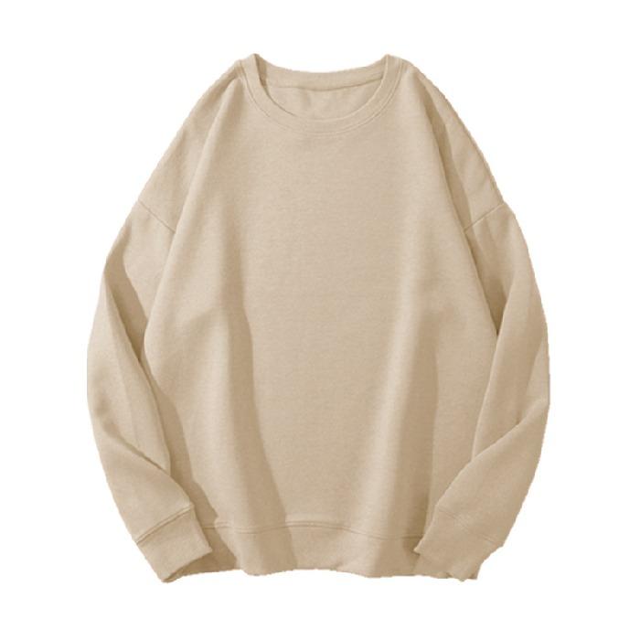 Плюс Размер Женская мода Новая свободная спортивная толстовка с длинными рукавами и круглым вырезом