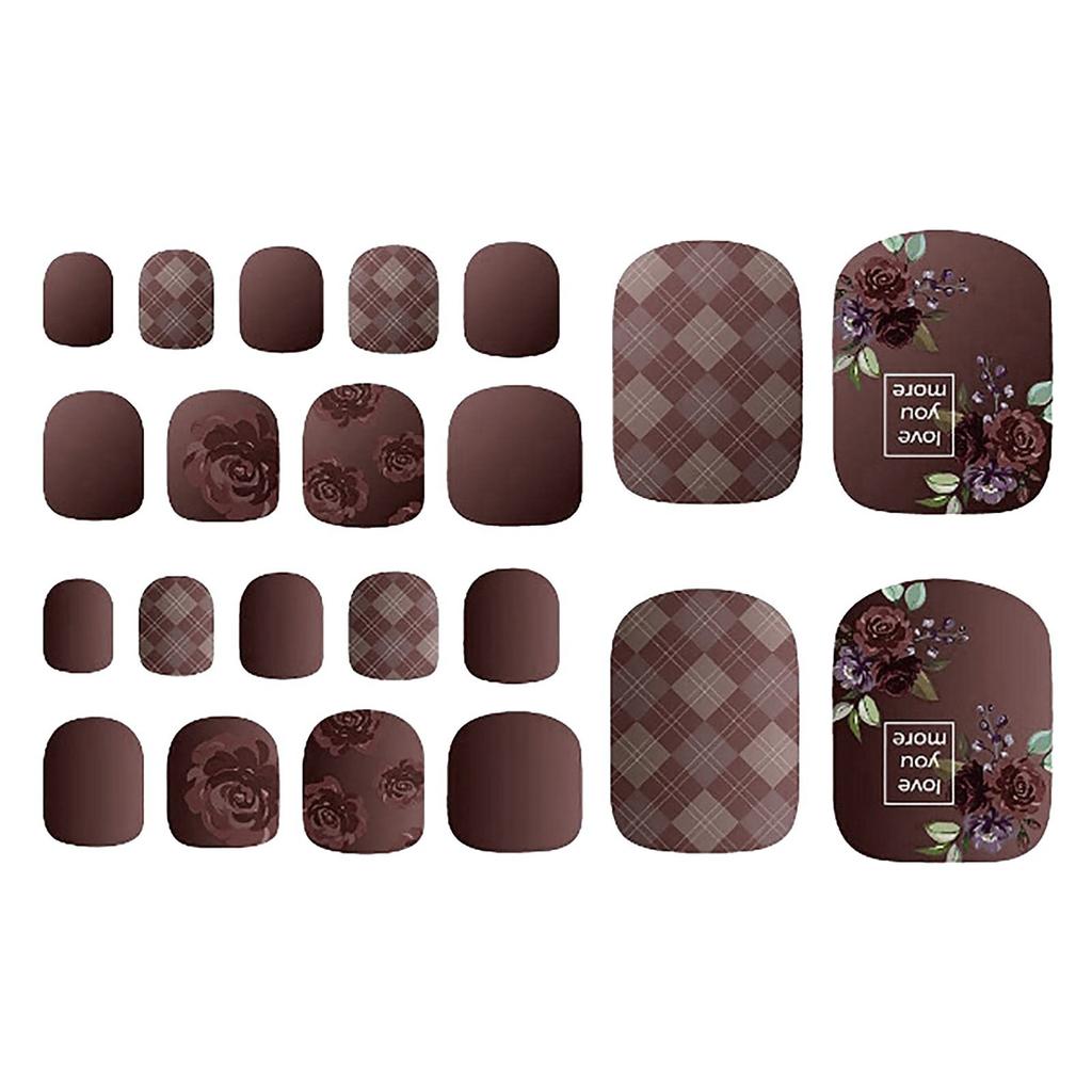 22 Sheets DIY Foot Nail Packaging Stickers Full Toe Nail Wraps Foot Nail Stick
