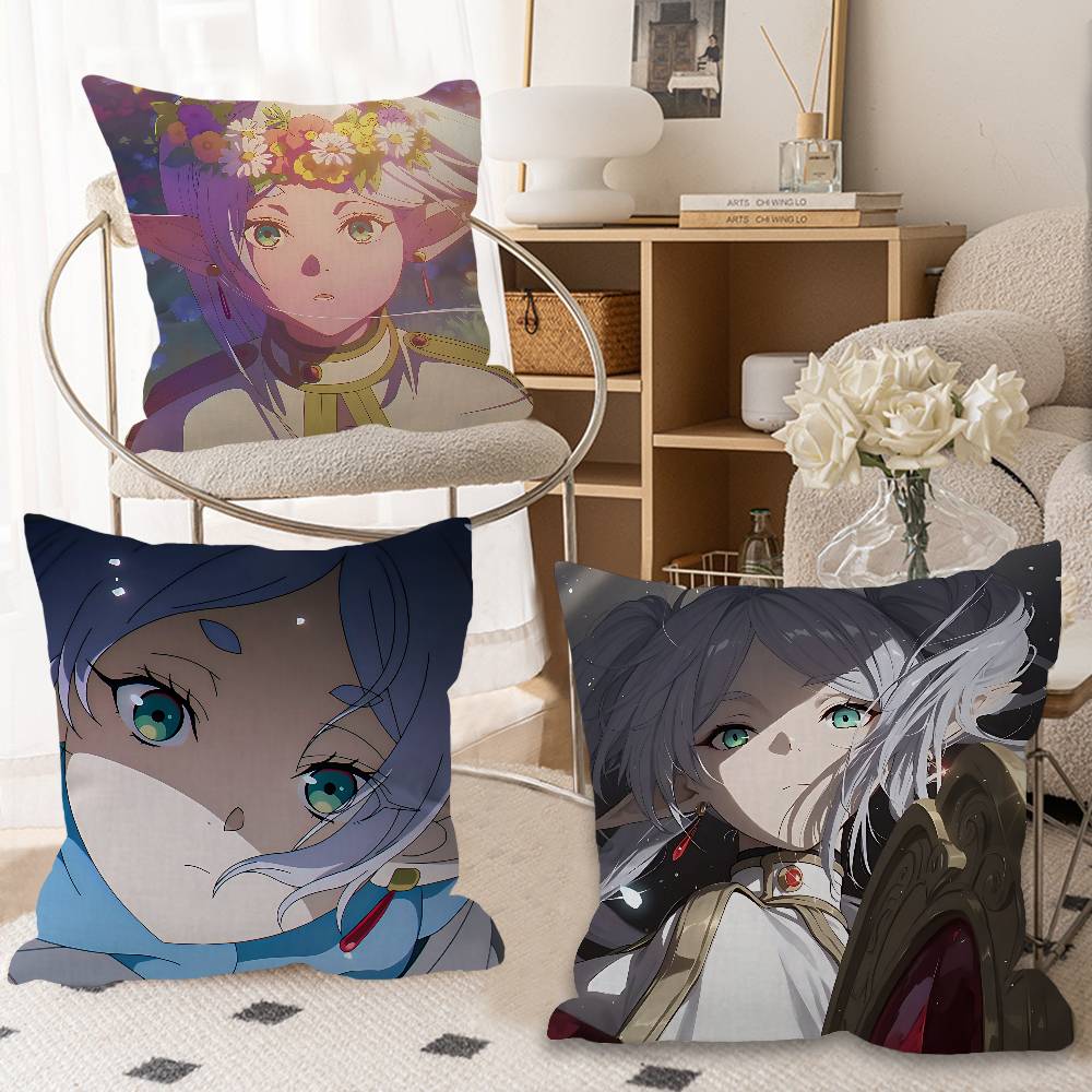 Hot Japan Anime Frieren Decorative Room Aesthetics Pillow Case Home Decor Bedroom Sofa Bed Couch Pillow Cover x