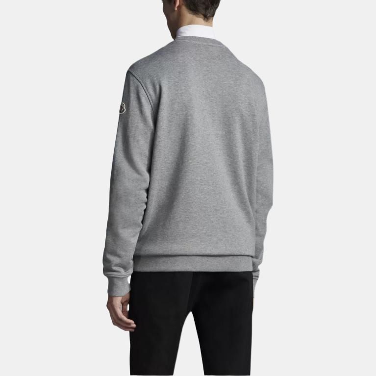 Moncler FW22 Letter Print Logo Label Crewneck Sweatshirt Men sweatshirt Gray H10918G00013809KR989