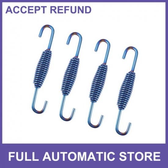 FOUR Motorcycles Exhaust Pipe Spring 68mm 268" Stainless Steel Blue Universal