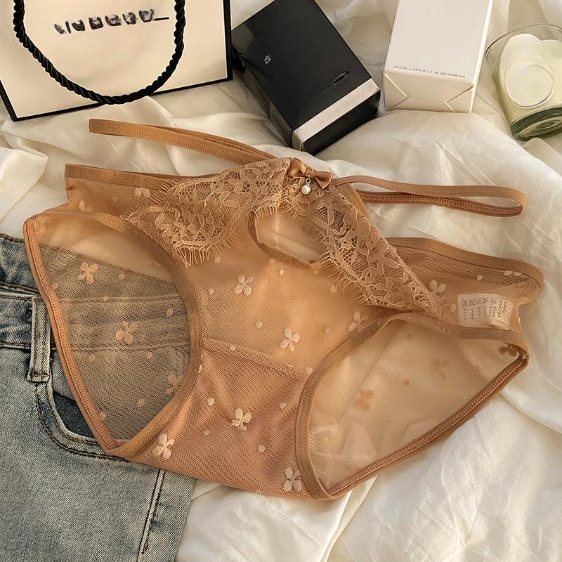 Women's Underwear Women's Mid-waist Sexy Lace Hollowed Out Panties Breathable Cute Triangle Panties