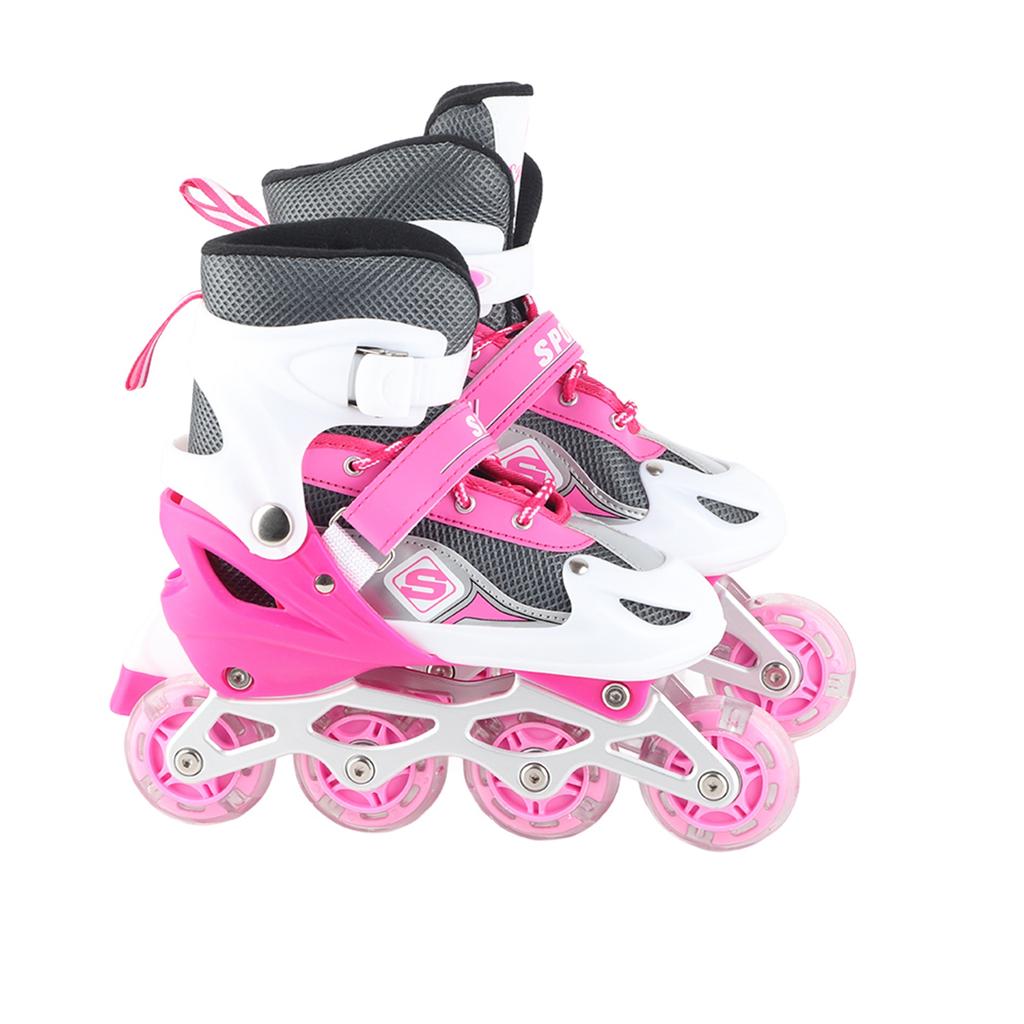 Детские роликовые коньки, регулируемые по размеру, веселые, светящиеся, ударопрочные, со светящимися колесами, встроенные роликовые коньки