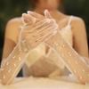Long Bridal Gown Mittens Pearl Wedding Bridal Gloves New Costume Gloves Party Dress