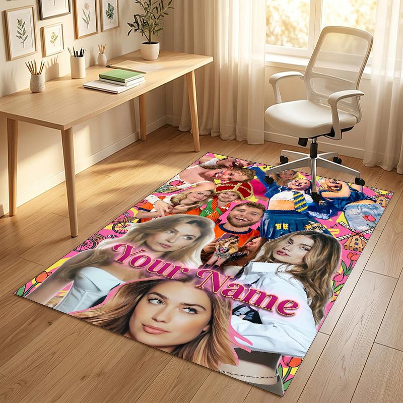 Personalized Crystal Velvet Carpet,Roxy Dekker Custom Printed Name, Plush Area Rug For Home Indoor Decor