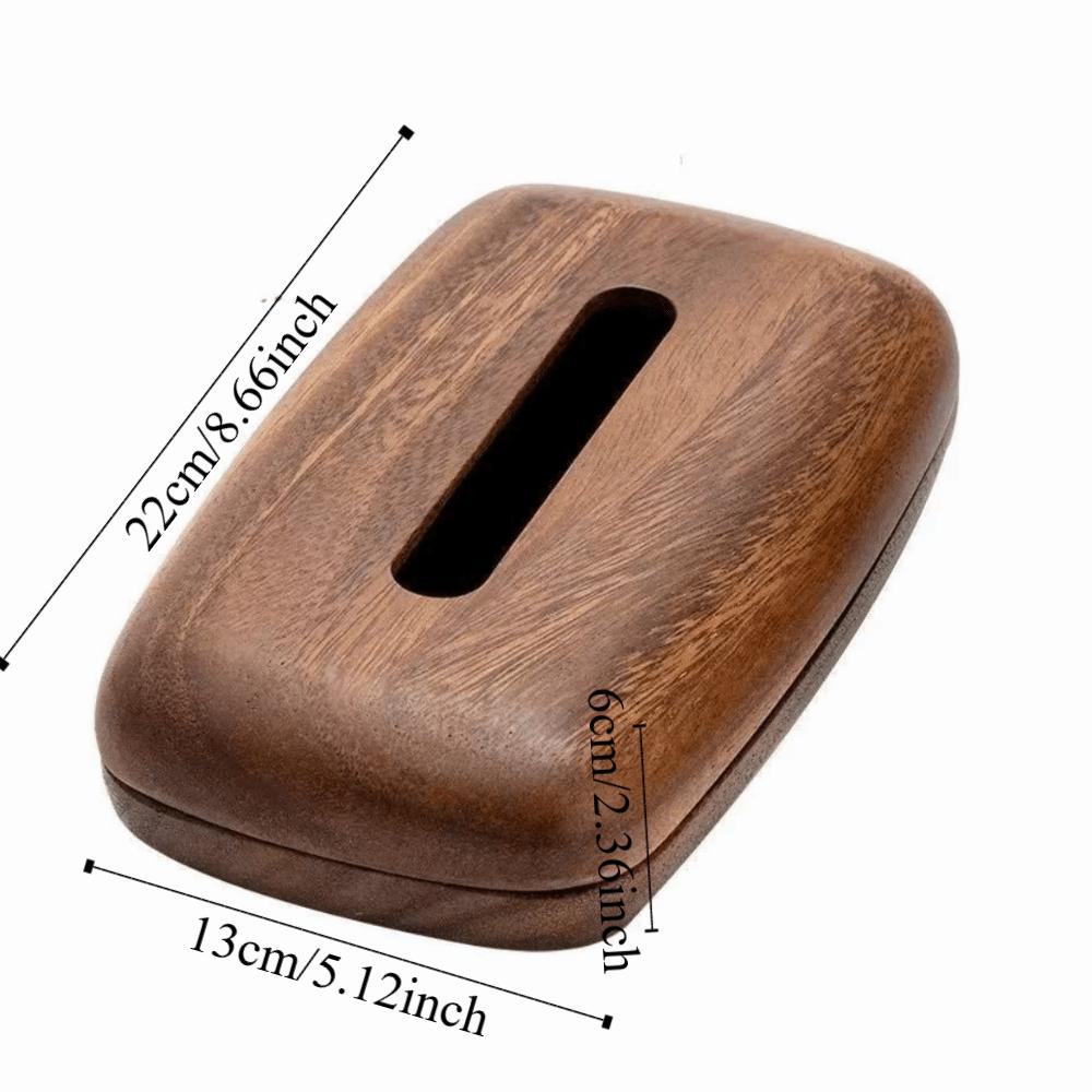 Vintage Tissue Dispenser Smooth-surfaced Tissue Paper Holder Modern Walnut Tissue Box  Bath Room