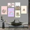 1 шт. мультяшный P-Pusheen K-Kawai Cat самоклеящийся художественный постер водонепроницаемая бумажная наклейка для декора стен кофейни бара