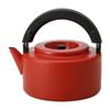 CB Japan Kettle Red IH Compatible 1.6L Flat Kettle with Tea Strainer Enamel ALAW