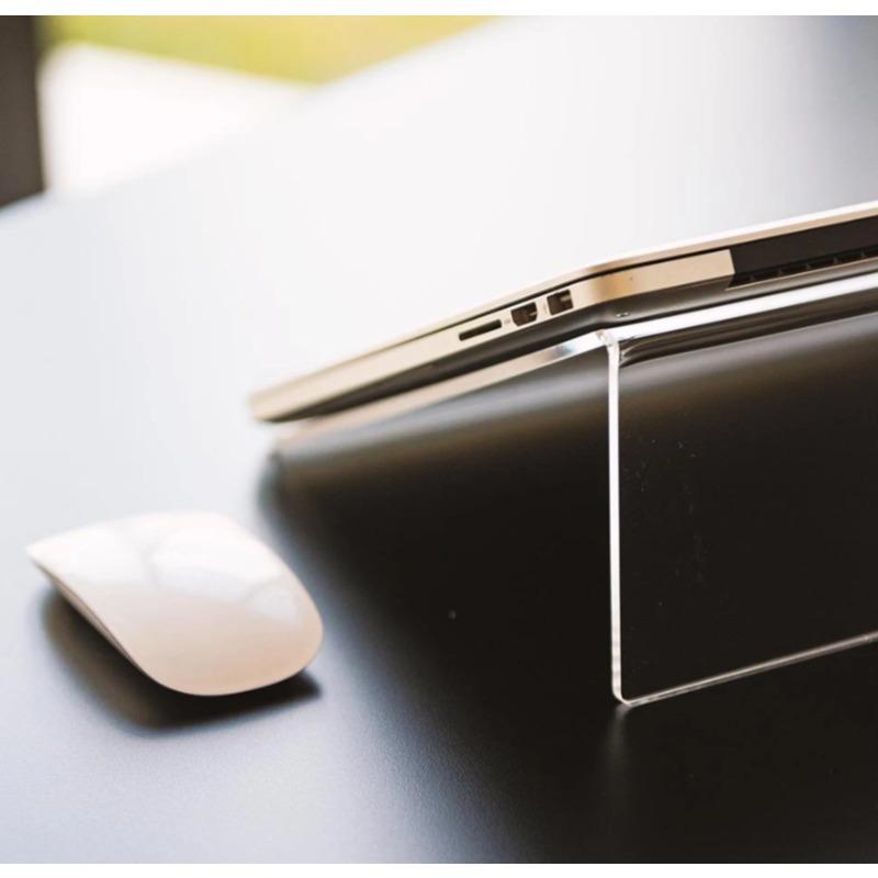 Ergonomic Acrylic Laptop Stand for Desk - Adjustable Height, Anti-Slip Design, Portable & Sturdy for Better Posture & Cooling
