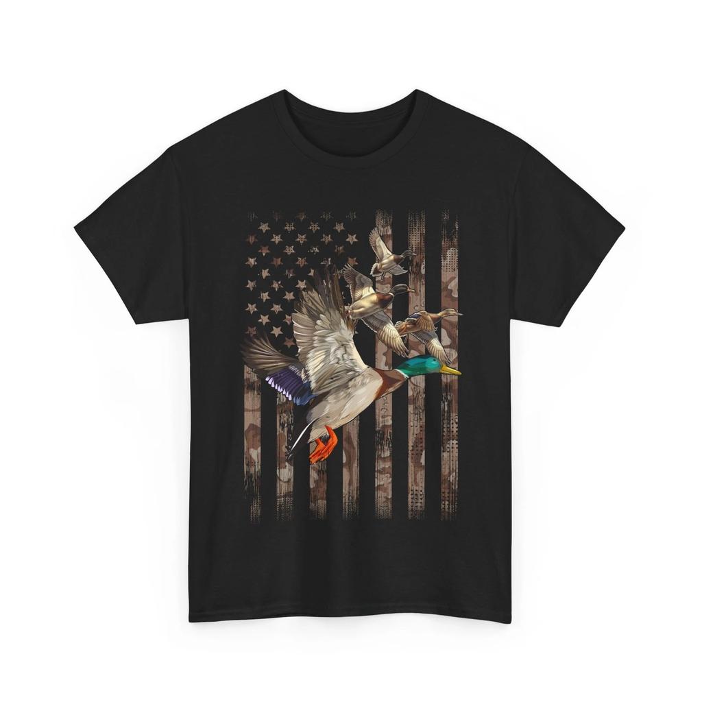 Duck Hunting American Flag Camo Shirt, Ducks Hunting Lovers Gifts T-shirt