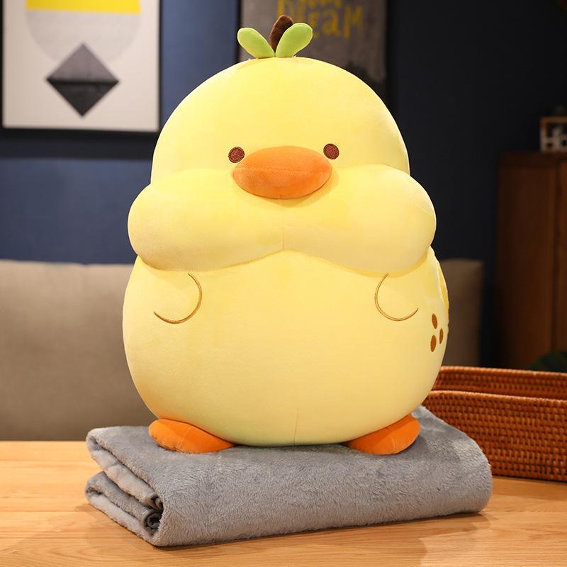 Грелка Желтая Утка Акула Плюшевая Игрушка и Плед - Милая, Мягкая, Вкладываемая, Идеально для Время Сна или Комнат с Кондиционером