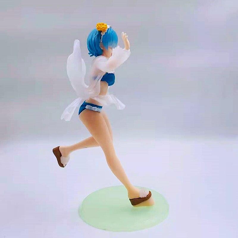 23CM Anime Re:Life In A Different World From Zero Rem Standing Swimsuit Action Figure Collection PVC Model Kid Toy Ornament Doll