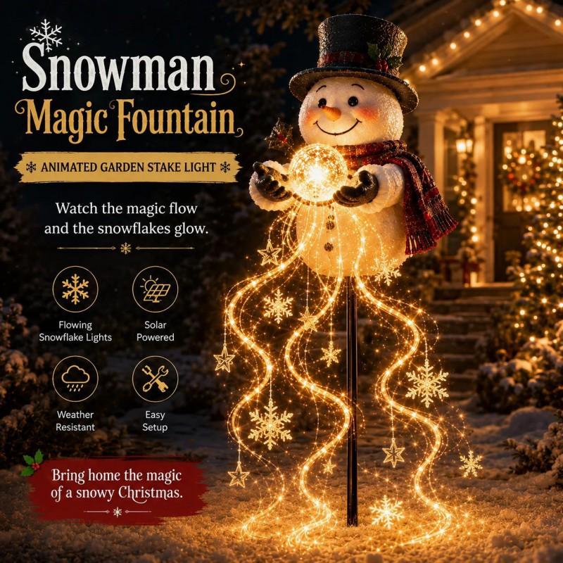 Snowman LED Garden Light With Flowing Snow Effect Christmas Decor Outdoor Yard Decoration Resin Figurine
