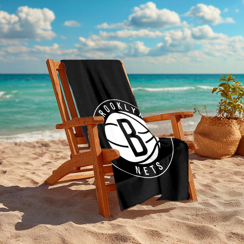Ultra-Soft Beach Towel with Brooklyn Nets Theme,Ideal for Pool - Camping, Diving - Perfect Travel Essential, Vibrant Beach Towel.