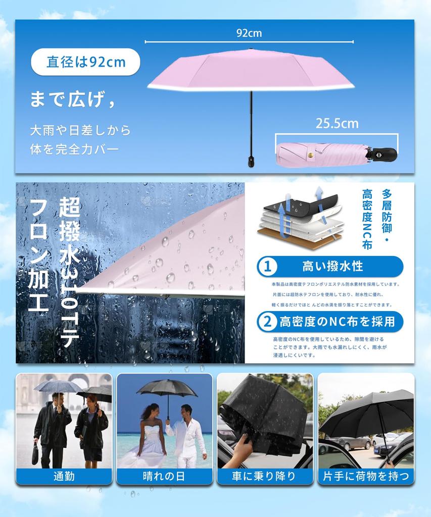 Складной зонт с отражающим УФ-тепловым слоем, автоматический, подходит для защиты от дождя или УФ-лучей для поездок на работу и идеальный подарок на день или унисекс 3-секундный