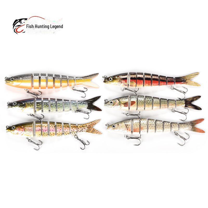 Многосекционная твердая приманка для пресноводной рыбы, 14 см, 8 секций, дальний заброс - популярная распродажа рыболовных снастей.