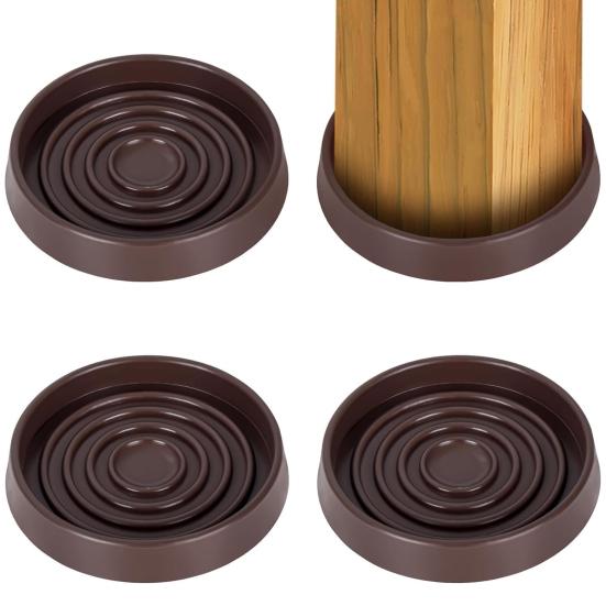 Furniture Caster Cup Round Square Bed Couch Chair Feet Bed Stopper Non-slip Furniture Coaster Mat Anti-Sliding Gripper Hardwood Floor Protector Pad