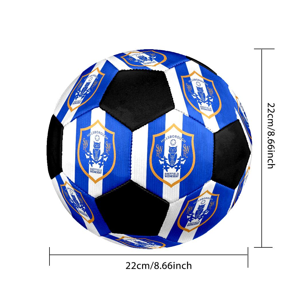 Sheffield Wednesday Soccer Ball Colorful All Ages Machine Stitched PVC Competition Ready Durable High-Bounce.SIZE5