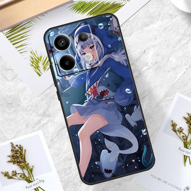 Anime Hololive Gawr Gura Case For Xiaomi Redmi Note 13 14 Pro 12 11 10 15 Pro Plus Redmi 15 10C 12C 13C 14C 15C Cover