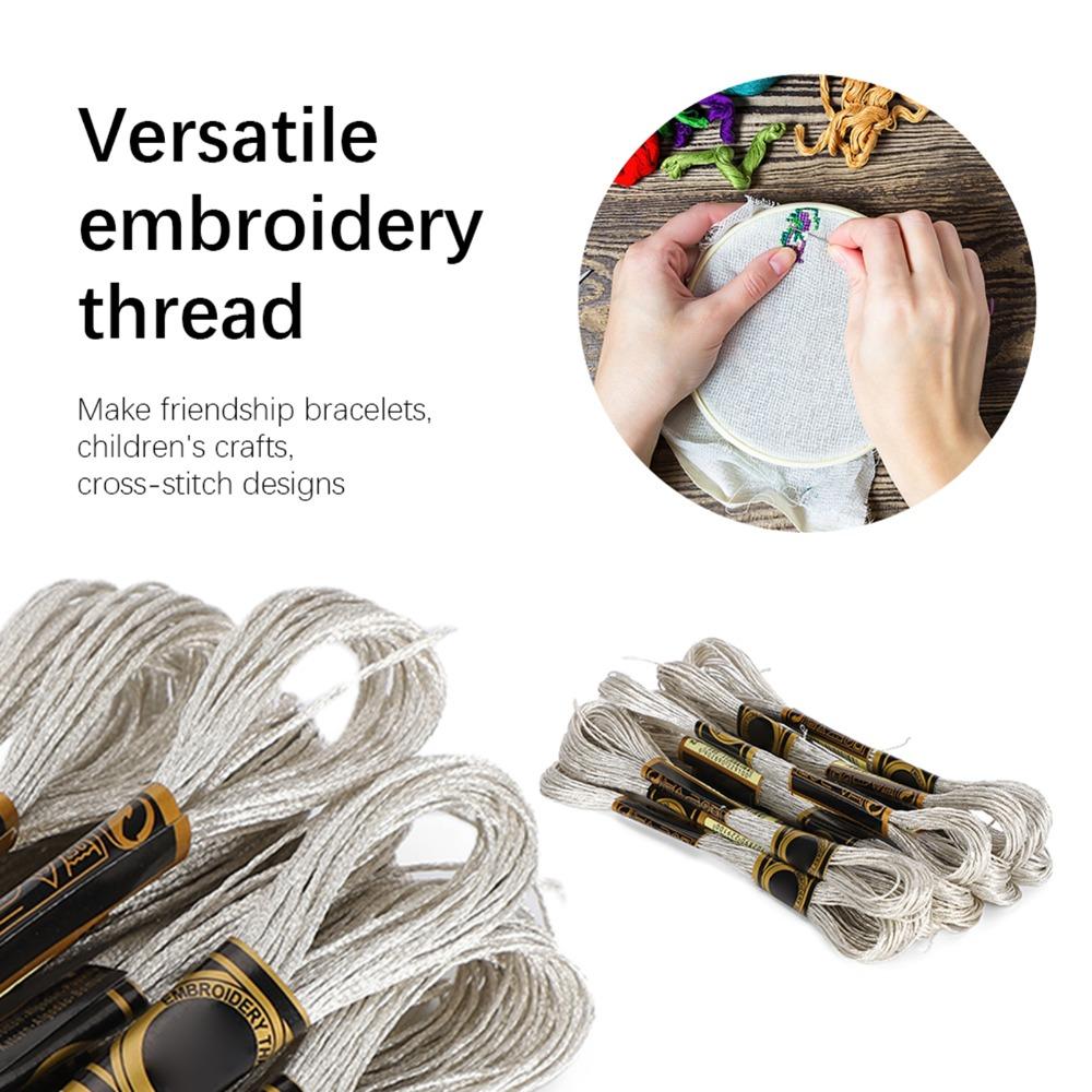 24pcs Silver Glossy Embroidery Floss Glitter Thread HandMade Yarn Cross Stitch Threads  DIY Craft