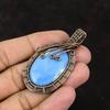 Кулон с голубым опалом Оуайхи, обернутый медной проволокой, кулон ручной работы, украшения из медной проволоки, подарок для женщин, ювелирные изделия из драгоценных камней высшего качества