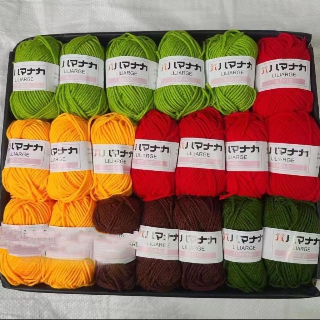 20 шт./лот Набор пряжи из молочного хлопка 4 нити Мягкая детская хлопковая пряжа Шерстяная пряжа для вязания кукол, сумок, свитеров, шапок Комбинированный набор